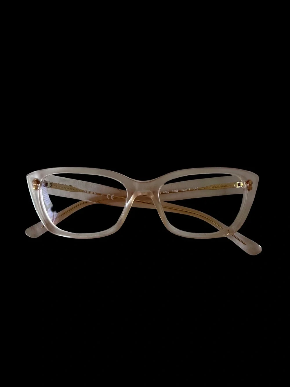 DKNY clear pink glasses